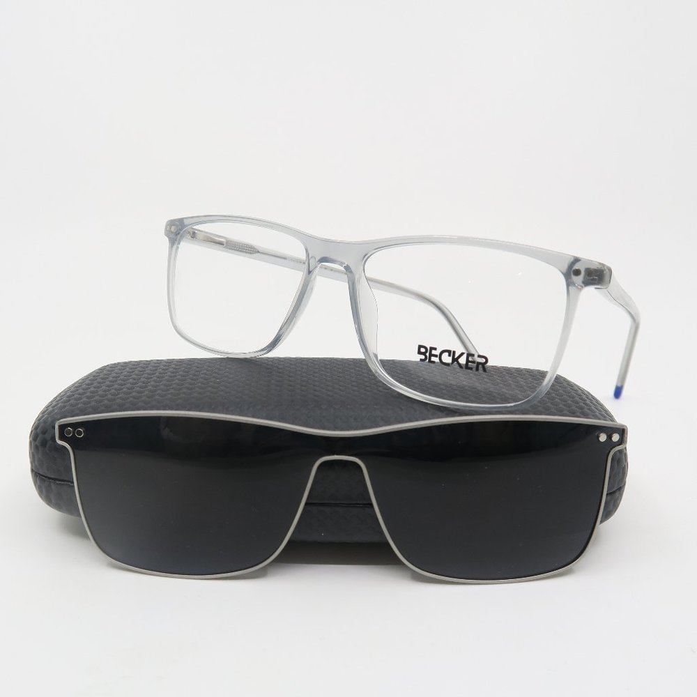 Clip On Becker 98009 C4 New Men's Designer Fashion Eyeglasses Italian Style.